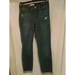 LC Lauren Conrad Womens Cuffed Skinny Ankle Jeans Size 6 Stretch